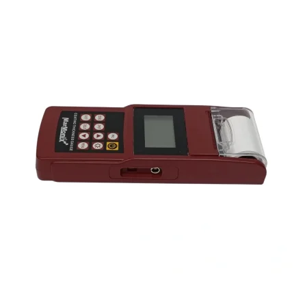 Side profile of MarMonix MHT-820-DSP coating thickness gauge with integrated thermal printer and probe socket