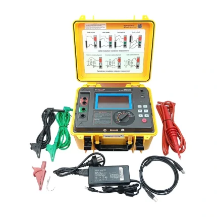 MarMonix MIR-1020 10kV digital insulation resistance tester complete kit with high voltage test leads and charger
