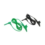"MarMonix MIR-1020 green and black insulation test leads with heavy duty alligator clips"