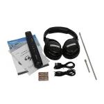 MarMonix MES-111 electronic stethoscope unit with listening headphones, metal sensor probes, cables, batteries, and user manual