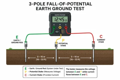 3-Pole Fall-of-Potential Testing