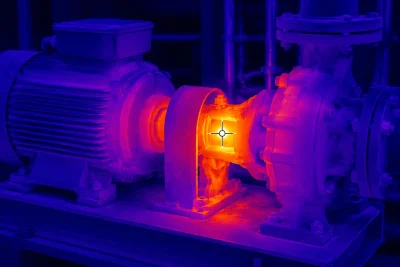 Detecting bearing temperature rise using a thermal imaging camera